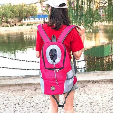 Рюкзак-переноска для собак та котів Ahagut, чорний, S, з регульованими ременями, для подорожей та прогулянок