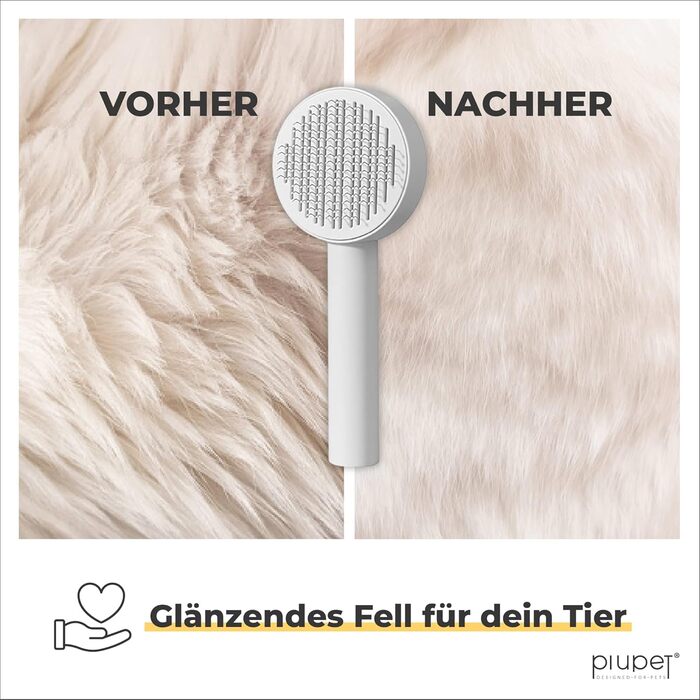 PiuPet® Самоочищуюча щітка для шерсті тварин | Щітка для котів та собак | Інструмент для видалення шерсті