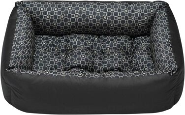 Ліжко для собак SuperKissen24: корзина, диван, ліжко для маленьких, середніх та великих собак. Легко миється, розмір M, чорний та сірий (Louis Schwarz, 70x55 см, 1 шт.)