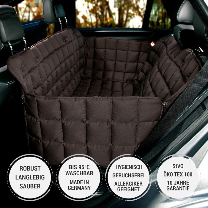 Захисна автомобільна ковдра для заднього сидіння Doctor Bark 3-Sitz - універсальна, для всіх комбі та SUV (колір: коричневий)