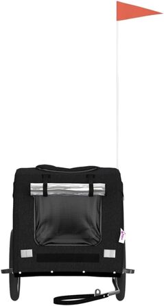 Причіп для велосипеда для собак, чорний, Oxford-Gewebe та метал, LH53839