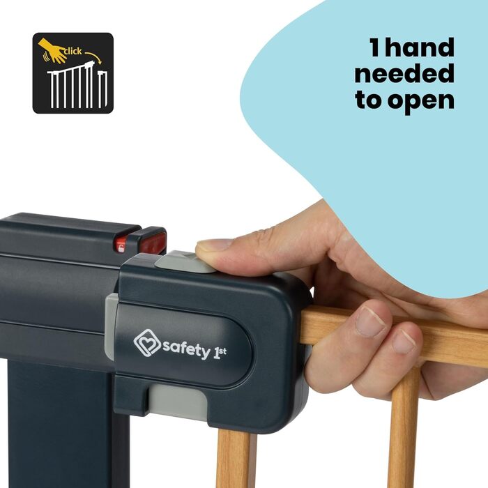 Захисні ворота для дітей Safety 1st Easy Close Wood, автоматичне закриття, без свердління, 73-80 см (розширюються до 136 см), білий