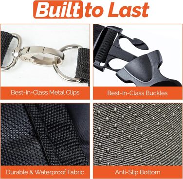 Захист для заднього сидіння авто для собак: килимок з жорстким дном, ліжко, водонепроникний, з сіткою та кишенею для авто/Вантажівки