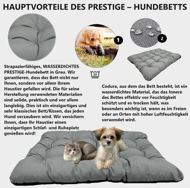 Килимок для собак KING DOG M 80x60 см, водовідштовхуючий, для великих та середніх собак, сірий, 10 см, кулер, комфортний, легко миється