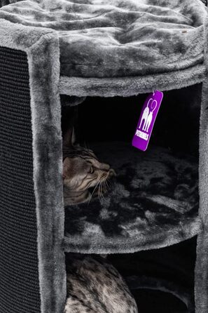 Petrebels Kratztonne XL преміум, когтеточка для великих котів, 100 см, діаметр 50 см, чорна, надширока для максимальної стійкості