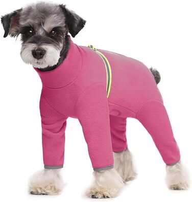 Тепла флісова піджак для собак, зимовий одяг для цуценят, тепла піджак для собак, розмір M, рожевий колір, довжина спини 29 см