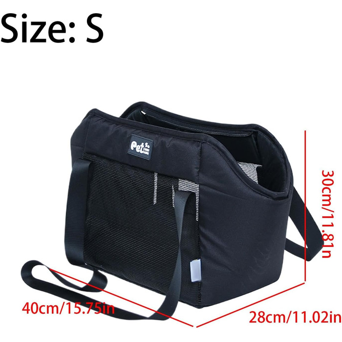 Сумка-переноска для тварин: котів та маленьких собак, зручна та легка, розмір 48x27x4 см