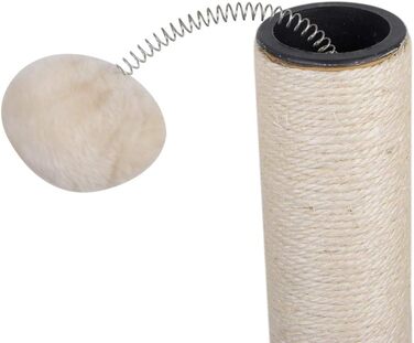 Дімáкa 66.0 см Кігтеточка для котів з сизалю, сіра, з м'ячиком на шнурку