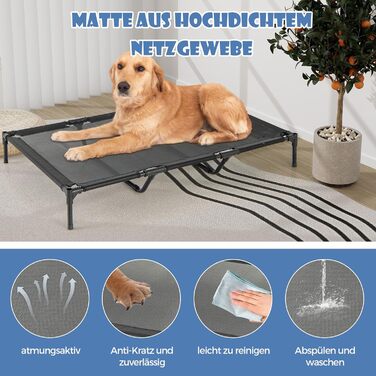 Будинок для собак COSTWAY 2 в 1 з ліжком, сірий, 84 x 132 x 114 см