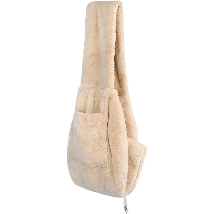 SIQITECH Сумка-переноска для собак та котів, плюшева, тепла, зимова, зручна, дихаюча, портативна, для цуценят та кошенят, бежева