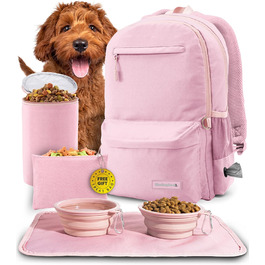 Rubyloo Оригінальний рюкзак для собак Doggy Bag – рюкзак для собак з відділенням для ноутбука, 2 BPA-вільні миски, контейнер для корму, серветка, кишеня для ласощів – сумка-рюкзак для собак та їх власників