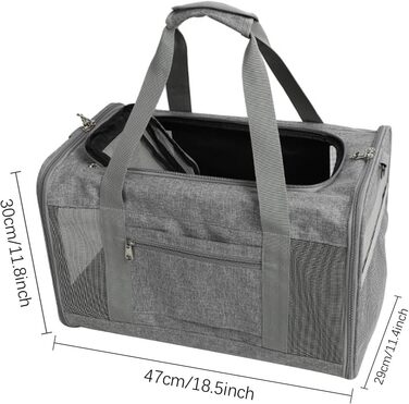 Транспортна переноска для тварин: регульована переноска для собак | складаний вольєр для собак | дихаючий дорожній вольєр з сіткою, прозорий (сірий)