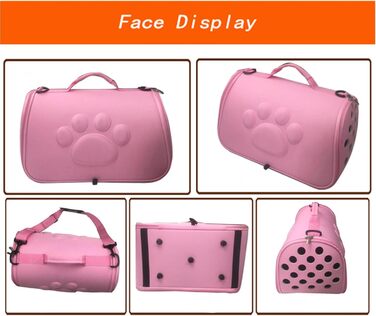 М'яка переноска для тварин Lpoppcx | Сумка-переноска для домашніх тварин на плечі, дихаюча переноска для подорожей, походів, літака, кемпінгу, щоденних поїздок, до ветеринара, в місто (Рожева, L)