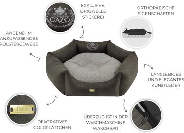 CAZO Преміум ліжко для собак та котів з пуховою наповнювачем, сіре, діаметр 70 см, розмір M, LPMG0204/A