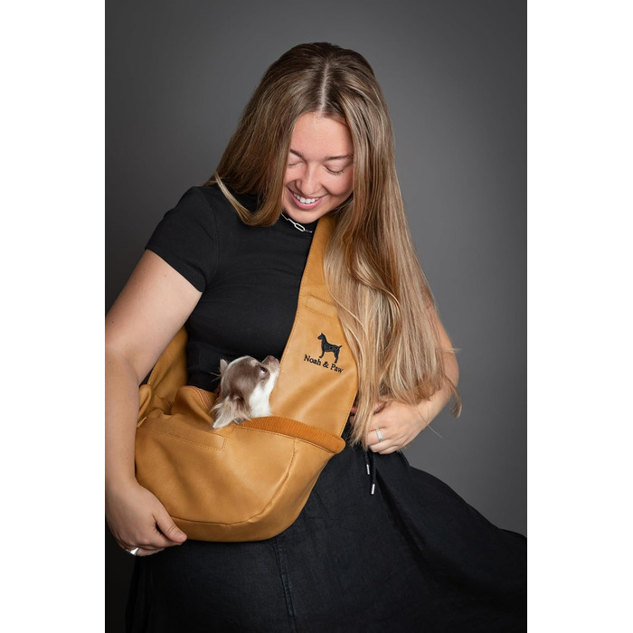 Сумочка для собак Noah & Paw до 5 кг, з регульованим ремінцем та м'яким хутром, 3 ступені безпеки, веганська шкіра