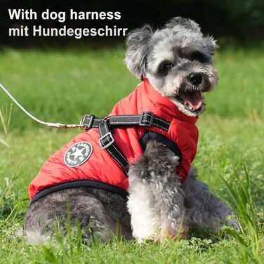 Теплий зимовий одяг для собак Aywoja, водонепроникний, з нашийником, для маленьких собак, червоний (25)