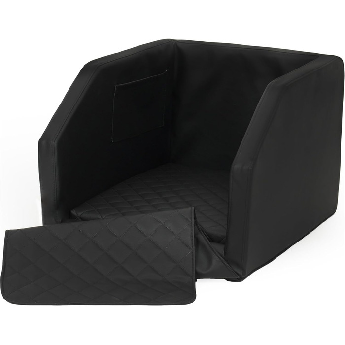 Автоматичне ліжко для собак у вигляді автомобіля, ліжко для собак на заднє сидіння, фіксація ременями безпеки, 55x70 см, чорно-біле