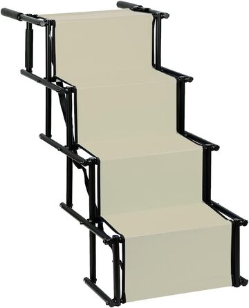 Сходинки для собак: 4 сходинки для авто, ліжка, дивану. Зручні, легкі, стабільні, до 75 кг, бежеві