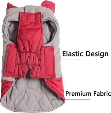 Водонепроникний теплий одяг для цуценят та маленьких собак: куртка з бавовни для холодної зими, XS (Сірий, Червоний)