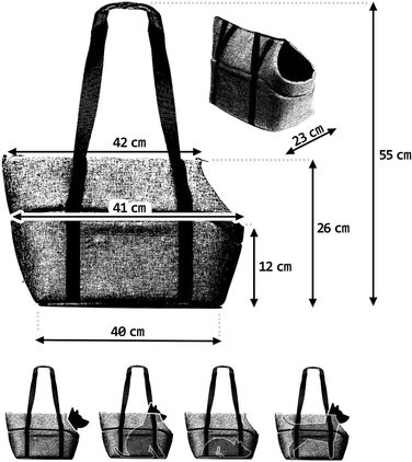 Сумка-переноска для собак та котів Boutique Zoo - сіра металік (штучна шкіра), до 5 кг