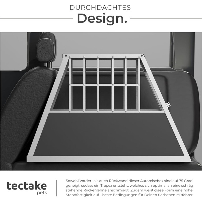 Транспортна переноска для собак tectake® - алюмінієва переноска для авто та дому (66 x 90 x 69,5 см)