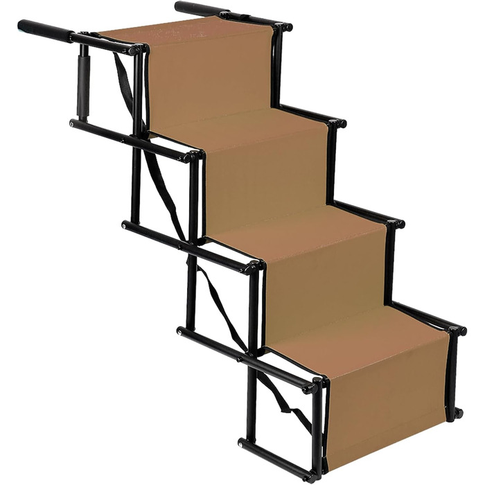 Рампа для собак Homewell - розкладна, до 70 кг, регульована, для маленьких, середніх та великих собак, легка у зберіганні (колір: коричневий)