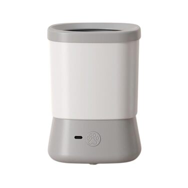 Мийка для лап собаки, 2-ступеневий аксесуар для догляду, захист від бризок, очищувач лап для прогулянок, подорожей, кемпінгу, відпочинку на природі, вдома, хатнього утримання, купання після прогулянки (сірий)