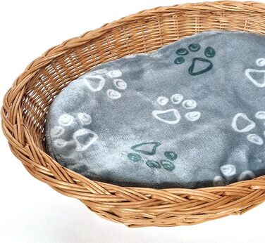 Корзина для собак Tigana з плетінням з лози, з подушкою, 70 см, натуральний колір