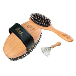 Набір щіток для собак Fritz & Frodewin 'Все для такси' | Преміум щітки для догляду за шерстю | Для щоденного догляду | З сертифікованого дерева FSC | З безкоштовним очищувачем | 100% Made in Germany