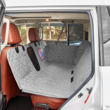 Автоматик для собак у машину 137x147 см, захист для заднього сидіння з кріпленням для ременя безпеки, водовідштовхуючий, стійкий до подряпин, сірий