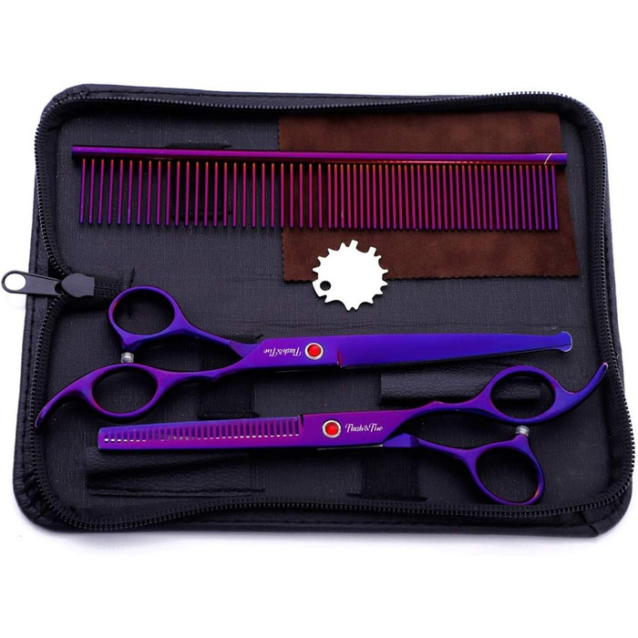 Набір професійних ножиць для грумінгу домашніх тварин 7.0 дюймів (3 шт.), нержавіюча сталь, безпечні закруглені кінчики