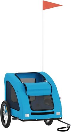 Фahrраd-причіп для собак блакитний Oxford-тканина та залізо 125x63x66 см. Причіп для тварин, велосипедний причіп для собак, для собак та інших тварин