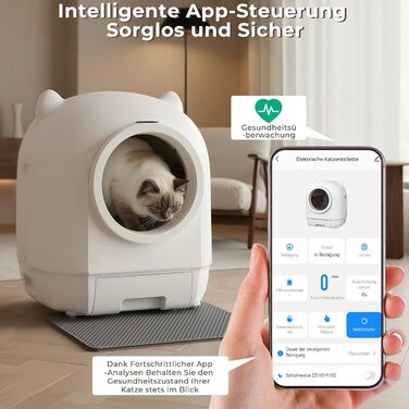 Автоматичний лоток для котів Devoko Katzenklo XXL з самоочищенням, радіокеруванням, великим об'ємом 90л, для кількох котів, антибактеріальний, без запаху