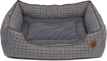 Квадратне собаче ліжко Petface Moosgrünes з двостороннім подушкою, машинне прання, розмір M (1 шт.)