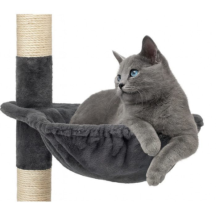Ігровий комплекс для котів: будинок-драпак з 5 рівнями та стовпчиками, 115 см (F200)