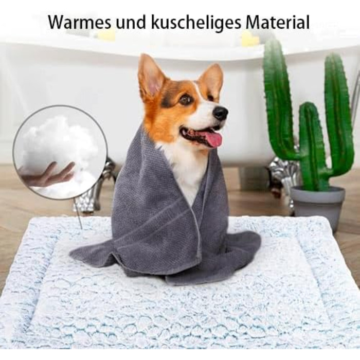 Крісло-ліжко для собак середніх порід, 75x50 см, м'який ворс, антиковзаюча підкладка, блакитний колір, дизайн 