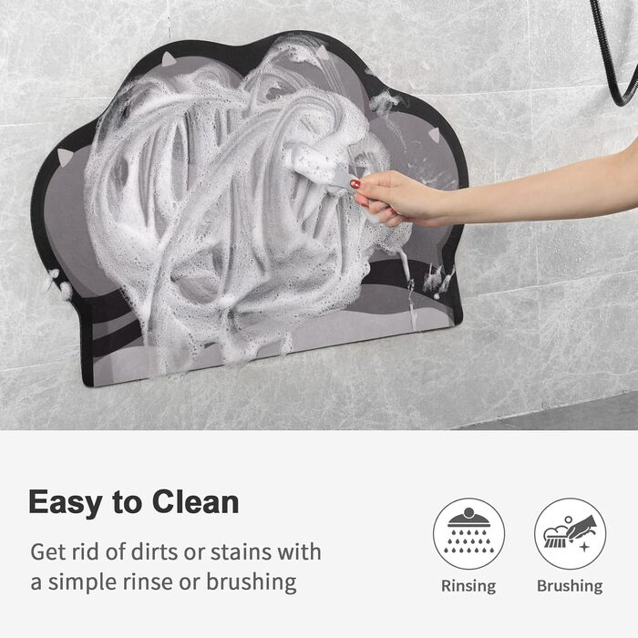 Килимок для котячого корму Stiio, гумова основа, нековзний, вологостійкий, 43.2 x 71.1 см, сірий