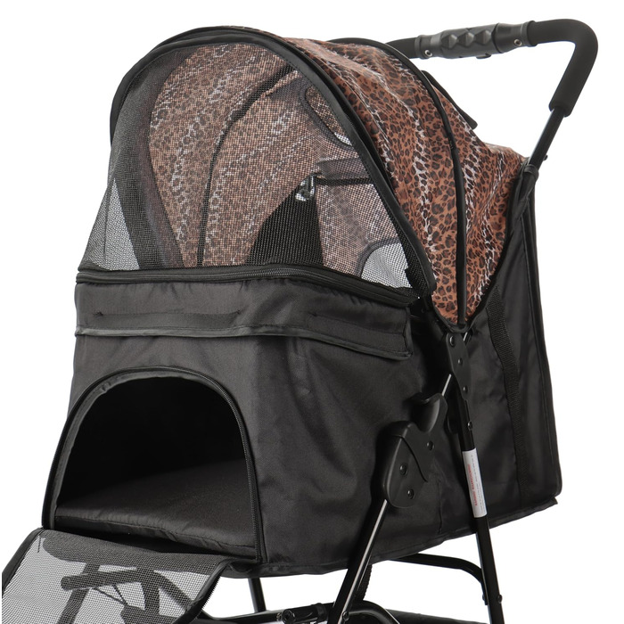 Візок для собак Сенна сірий (чорний & леопард)