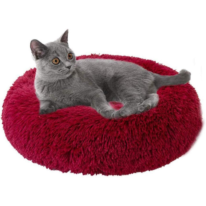 Крісло-ліжко для собак Deluxe, L, червоне (70 см), знімний чохол, для маленьких, середніх та великих собак