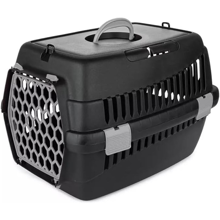 Транспортна переноска для котів та собак TEDDY Grau – міцна, добре провітрювана, 56x37x37 см