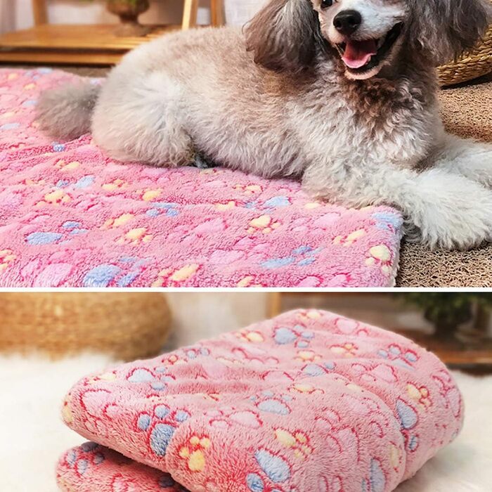 М'яка літня килимок для тварин, ковдра для собак та котів, рожевий зірка 74x100 см, 3 см