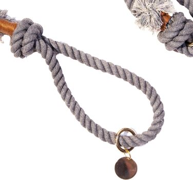 Сіра повідок для собак Boho-Chic, канатна ручна робота, омбре, для малих, середніх та великих порід