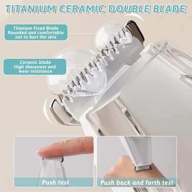 Професійний триммер для собак з пилососом та LED-підсвічуванням, для грумінгу лап, вух, обличчя. Підходить для собак та котів (Блакитний)