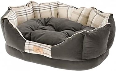 Ліжко для собак та котів Ferplast CHARLES - м'яке велюрове ліжко з подушкою, 68 x 47 x 25 см, коричневе