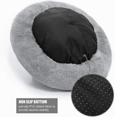 М'яке ліжко для домашніх тварин Deluxe: тепле, зручне ліжко-софа для собак та котів, 70 см, світло-сірий колір. Легко миється.