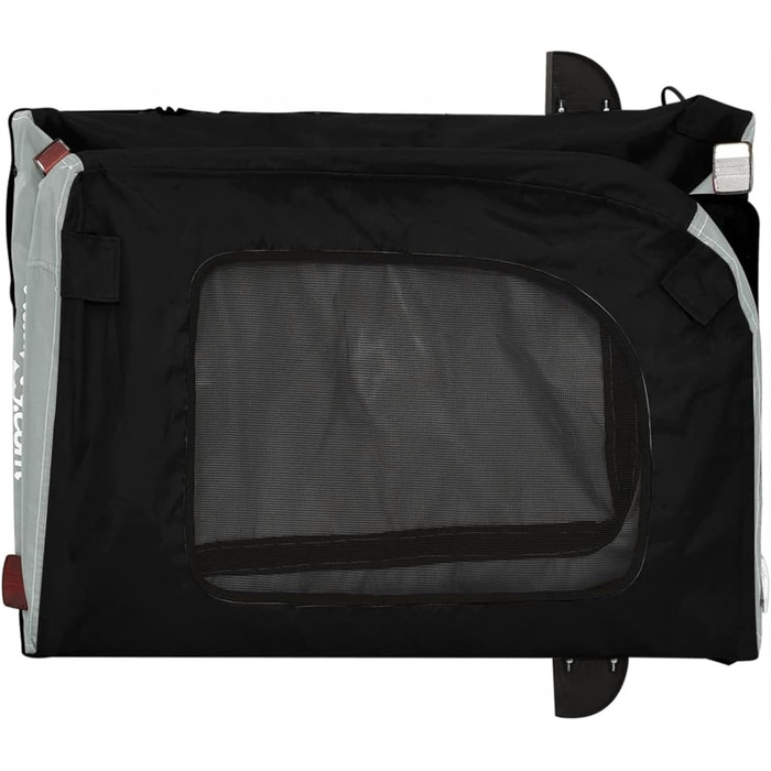 Причіп для велосипеда Gecheer для собак, чорний, з оксфордської тканини та сталі, вантажопідйомний, транспортний (125 x 64 x 66 см)