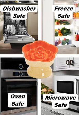 Миска для повільного годування домашніх тварин, керамічна, нахилена, для котів та маленьких собак, запобігає блювоті та удушенню (Рожева), (Оранжева/Захід сонця у вигляді зигзага)