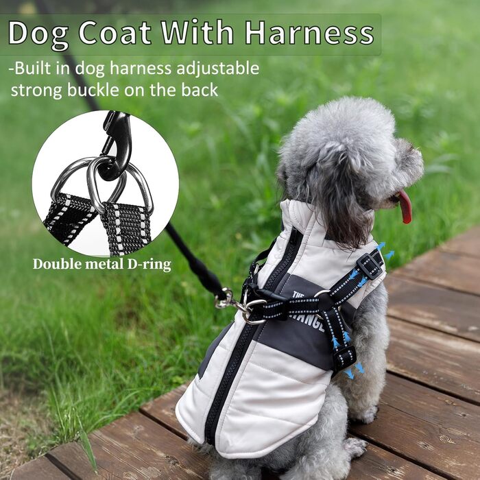 Зимовий одяг для собак: тепла куртка та одяг для цуценят та собак середніх розмірів (XL, сірий)