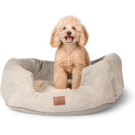 Ліжко для собак AMERICAN KENNEL CLUB Clamshell Cuddler, плюш, 66 см, м'яке, нековзке, для середніх і великих порід, пране