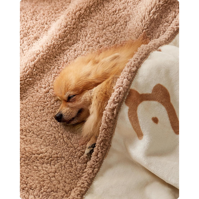 Покривало для собак Feandrea водонепроникне, Sherpa Fleece, XL 152x127 см, бежеве. Захист для дивана, машинне прання